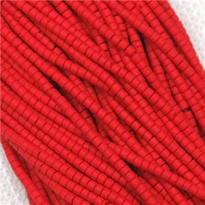 tiny Lampwork Glass Beads, red, approx 2mm dia [GB10882]
