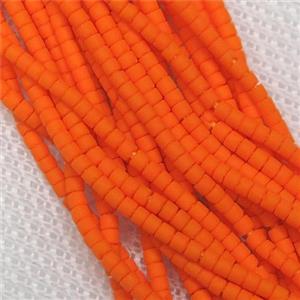 tiny Lampwork Glass Beads, orange, approx 2mm dia [GB10885]