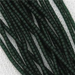 tiny darkgreen Lampwork Glass Beads, approx 2mm dia [GB10886]