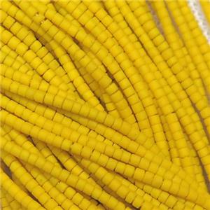 tiny yellow Lampwork Glass Beads, approx 2mm dia [GB10888]