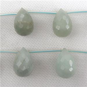 Amazonite Beads, faceted teardrop, topdrilled, approx 16-25mm [GB10920]
