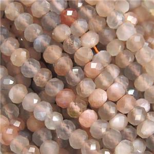 MoonStone Beads, faceted rondelle, approx 4mm [GB10928]