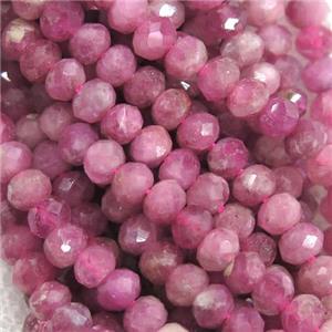 natural Tourmaline Beads, faceted rondelle, approx 4mm [GB10933]