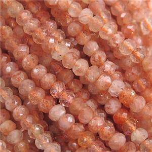 orange SunStone Beads, faceted rondelle, approx 3mm [GB10951]