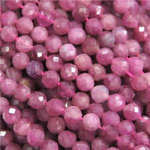pink Tourmaline beads, faceted round, approx 5mm dia [GB10958-5MM]