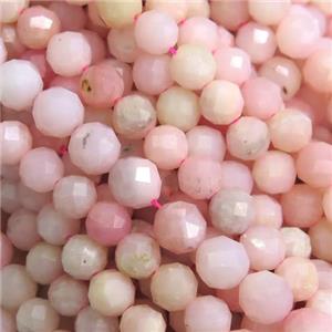 tiny Pink Opal Beads, faceted round, A-grade, approx 4mm dia [GB10970-4MM]