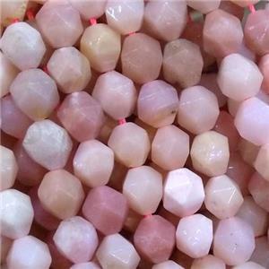 pink opal stone beads, faceted round, A-grade, approx 8mm dia [GB10993]