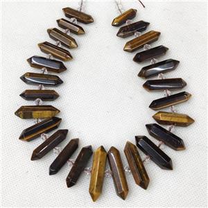natural Tiger eye stone bullet beads, approx 12-40mm [GB10996]