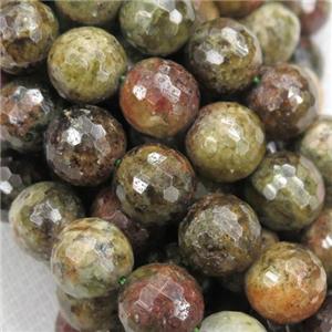 Green Garnet Beads, faceted round, approx 12mm dia [GB11002-12MM]
