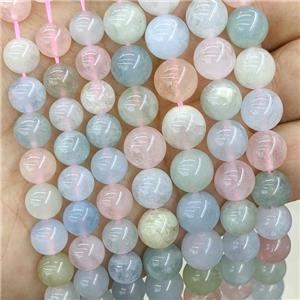 round Morganite Beads, A-grade, mixed color, approx 10mm dia [GB11013-10MM]