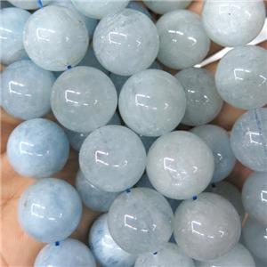 round Aquamarine Beads, blue, A-grade, approx 17mm dia [GB11016]