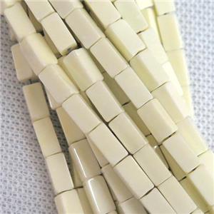 yellow Oxidative Agate cuboid beads, approx 4x8mm [GB11085-4X8MM]