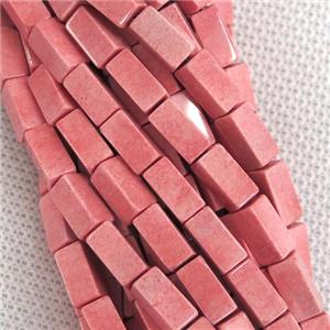 red Oxidative Agate cuboid beads, approx 4x8mm [GB11087-4X8MM]