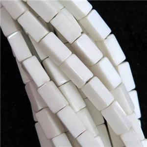 white Oxidative Agate cuboid beads, approx 4x8mm [GB11089-4X8MM]