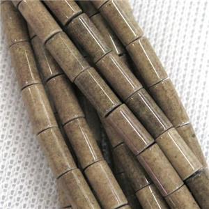 coffee Oxidative Agate tube beads, approx 4x8mm [GB11095]