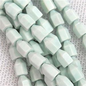 aqua Oxidative Agate bullet beads, approx 6-8mm [GB11113]