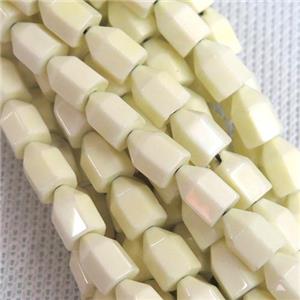 yellow Oxidative Agate bullet beads, approx 6-8mm [GB11114]