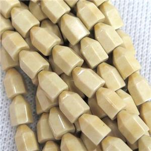 yellow Oxidative Agate bullet beads, approx 6-8mm [GB11116]