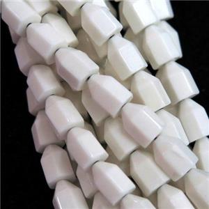 white Oxidative Agate bullet beads, approx 6-8mm [GB11120]