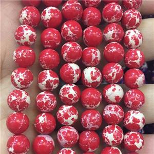 round red synthetic Imperial Jasper beads, approx 8mm dia [GB11123-8MM]