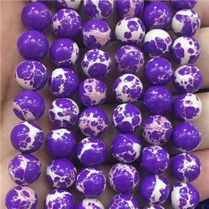 round purple synthetic Imperial Jasper beads, approx 8mm dia [GB11124-8MM]