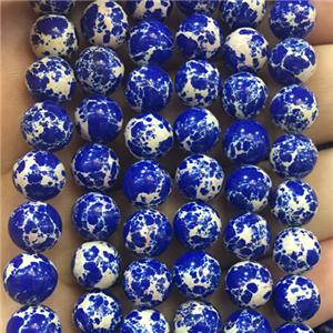 round blue synthetic Imperial Jasper beads, approx 10mm dia [GB11125-10MM]