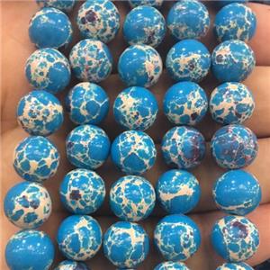 round synthetic blue Imperial Jasper beads, approx 10mm dia [GB11126-10MM]