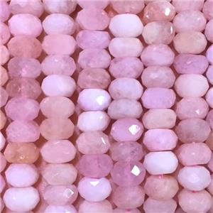 pink Morganite beads, faceted rondelle, AA-grade, approx 5-8mm [GB11133]