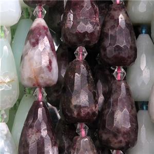 gemstone bead, faceted teardrop, approx 15-23mm [GB11145]