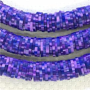 Fimo Polymer Clay Heishi Beads, purple, approx 8mm dia [GB11171]