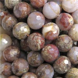faceted round Blood Agate beads, approx 6mm dia [GB11181-6MM]