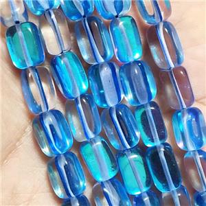 synthetic Mystic Aura Quartz Crystal Beads, aqua, cuboid, approx 10x12mm [GB11211-10X12MM]