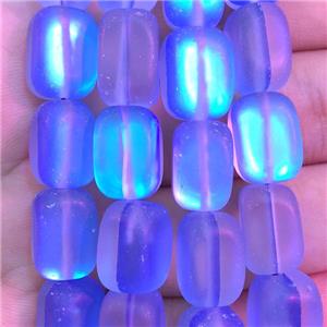 synthetic Mystic Aura Quartz Crystal cuboid Beads, royalblue, matte, approx 10x12mm [GB11221-10X12MM]