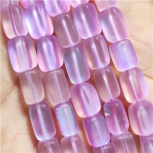 synthetic Mystic Aura Quartz Crystal cuboid Beads, pink, matte, approx 10x12mm [GB11222-10X12MM]
