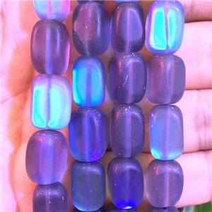 synthetic Mystic Aura Quartz Crystal cuboid Beads, gray, matte, approx 10x12mm [GB11224-10X12MM]