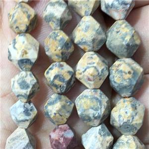 matte LeopardSkin Jasper beads, faceted round, approx 10mm dia [GB11266-10MM]