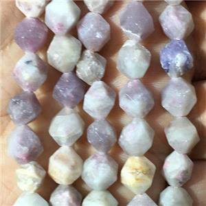 matte African Lilac Jasper beads, faceted round, approx 8mm dia [GB11273-8MM]