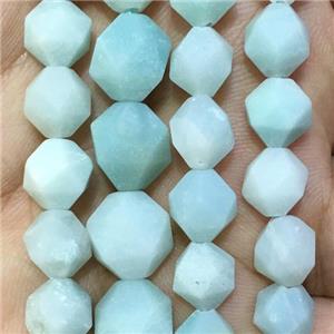 matte blue Amazonite beads, faceted round, approx 6mm dia [GB11276-6MM]