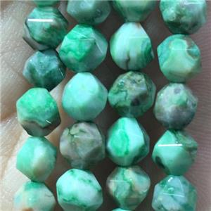green Crzay Agate beads, faceted round, approx 6mm dia [GB11284-6MM]