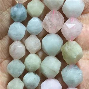 multi-color Morganite beads, faceted round, approx 8mm dia [GB11288-8MM]