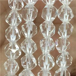 faceted round Clear Quartz beads, approx 8mm dia [GB11295-8MM]