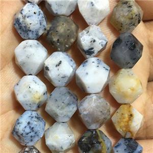 Brazilian Moss Agate Beads, faceted round, approx 10mm dia [GB11308-10MM]