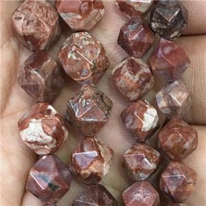 red Pomergranite Beads, faceted round, approx 8mm dia [GB11312-8MM]