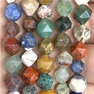 mixed Gemstone Beads, faceted round, approx 10mm dia [GB11315-10MM]