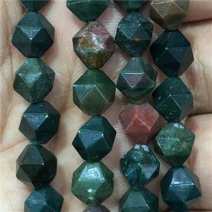 BloodStone Japser beads, faceted round, approx 6mm dia [GB11329-6MM]