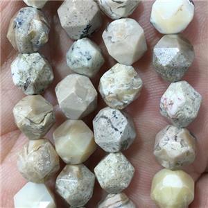 African Opal Jasper beads, faceted round, approx 8mm dia [GB11337-8MM]