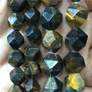 multicolor Iron Tiger eye stone beads, faceted round, approx 8mm dia [GB11340-8MM]