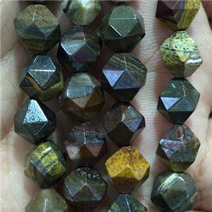 sunset Tiger eye stone beads, faceted round, approx 8mm dia [GB11341-8MM]