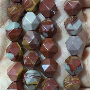 red Australian Picture Jasper Beads, faceted round, approx 8mm dia [GB11346-8MM]