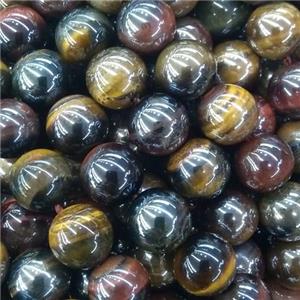tiger eye stone beads, light electroplated, approx 6mm dia [GB11348-6MM]